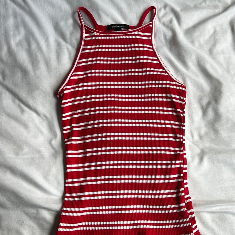 Red spaghetti tank top